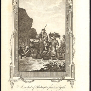 Antieke prent-RUSTIEK-JAPAN-RIJDEN-KOE-BULL-GEIT-Roberts-1782