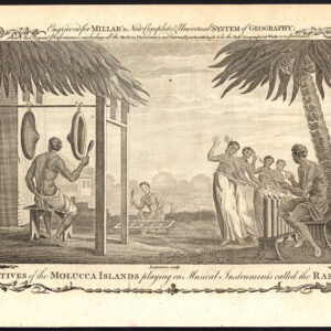 Antieke prent-MALUKU-MOLUKKAANSE EILANDEN-MUZIEKINSTRUMENT-RABANA-Lerpiniere-1782