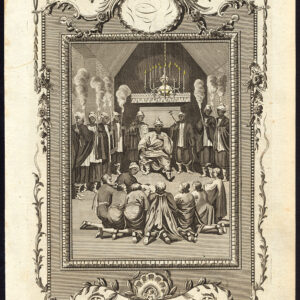 Antieke prent-DE KONING VAN CONGO-AFRIKA-Publiek-Sparrow-1782