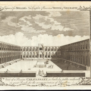 Antieke prent-CARAVANSERAI-PERZIË-IRAN-Lodge-1782