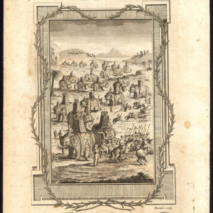 Antieke prent-PERZISCHE AMBASSADEUR-IRAN-PROCESSIE-OLIFANT-Thornton-1782