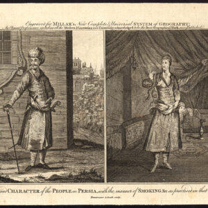 Antieke prent-PERZIË-IRAN-HABITS-ROKERS-KOSTUUM-Bannerman & Smith-1782