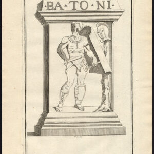 Antieke prent-KLASSIEKE KUNST-SCULPTUUR-GLADIATOR-Montfaucon-1720