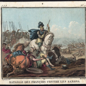 Antieke prent-BATTLE-FRANCE-SAKSEN-PAARD-Moret-Desfontaines-1791