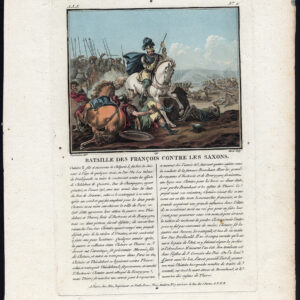 Antieke prent-BATTLE-FRANKRIJK-SAKSEN-PAARD-Pl. 2-Moret-Desfontaines-1791