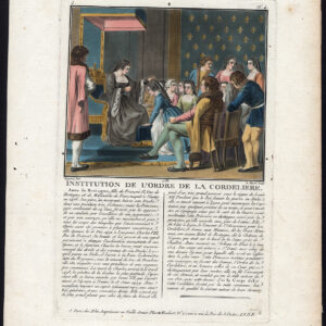 Antieke prent-DE ORDE VAN DE DAMES VAN HET CORD-CORDELIERE-Moret-Sergent-1788