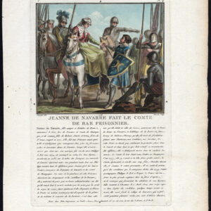 Antieke prent-JEANNE DE NAVARRE-JOAN I-HENRY III-GRAAF VAN BAR-Moret-Sergent-1788