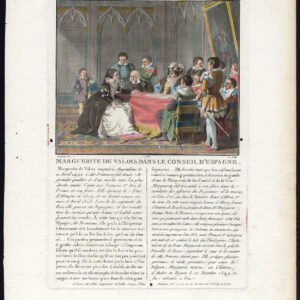 Antieke prent-MARGUERITE DE NAVARRE-MARGARET-SPANJE-RAAD-VALOIS-Sergent-1787