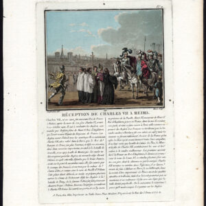 Antieke prent-CHARLES VII-REIMS-KONING VAN FRANKRIJK-VALOIS-Moret-Desfontaines-1791