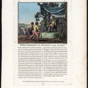 Antieke prent-ROLLO-ROBERT I-NORSE VIKING-NORMANDIË-RAOUL-Moret-Desfontaines-1791