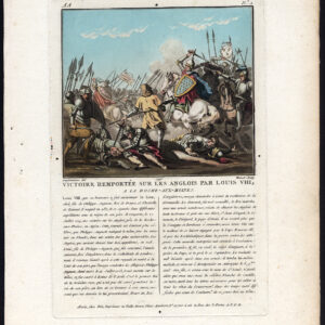 Antieke prent-LOUIS VIII-KONING VAN FRANKRIJK-BATTLE-ENGELAND-Moret-Desfontaines-1791