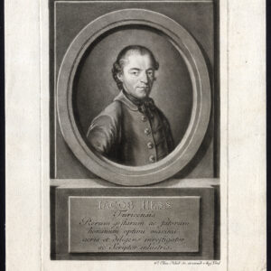 Antieke prent-JOHANN JAKOB HESS-THEOLOGIAN ZWITSERLAND-PORTRET-Haid-1775
