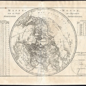 Antieke Kaart Wereld Noordelijk Halfrond Klimaat Andre 1850