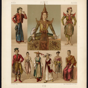 Antieke print-KOSTUUM-AZIË-JURK-INDONESIË-Picard-1880