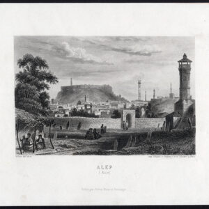 Antieke prent-ALEPPO-SYRIË-VIEW-Aubert-1860