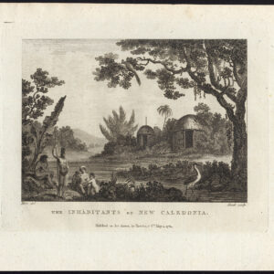 Antieke prent-NIEUW CALEDONIË-NATIVES-VIEW-Heath-Metz-1784