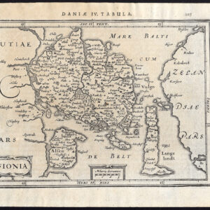 Antieke Kaart Fionia Denmark Langeland Fyn Aero Als Mercator 1630
