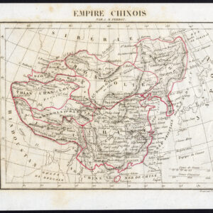 Antieke Kaart Azië Chinese Rijk China Mongolië Tibet Perrot 1830