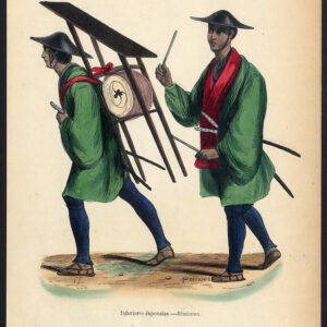 Antieke Print-JAPANSE SOLDAAT-INFANTRIE-MILITAIRE-KOSTUUM-MUZIKANT-Decamps-1850