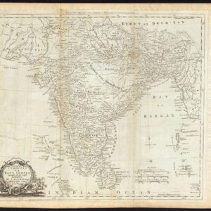 Antieke Kaart India Azië Indostan Ceylon Olifant Millar Kitchin 1782