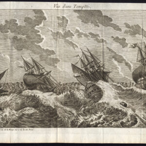 Antieke prent-SHIPS-STORM-SEA-Le Bas-1750