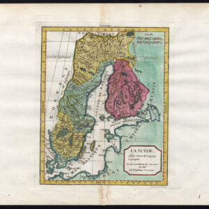 Antieke Kaart Zweden Finland Scandinavia Lapland Vaugondy 1760