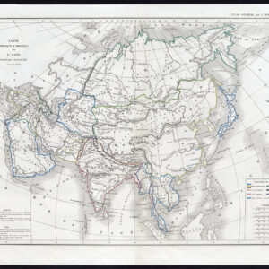 Antieke Kaart Azië Rusland China India Siberië Dussieux Martier 1845