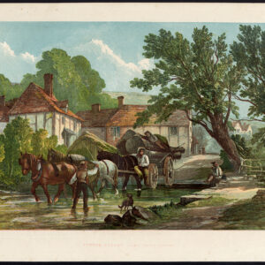 Antieke prent-SUTTON-SURREY-ENGLAND-HORSE-VIEW-Barnard-1860