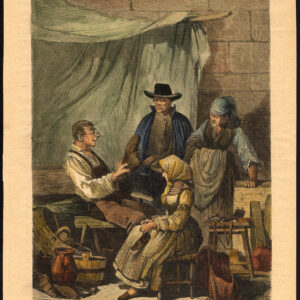 Antieke prent-SCHOENMEMAKER-CASTILIË-SPANJE-1875