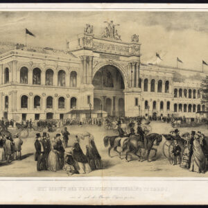 Antieke Prent-WERELDEXPOSITIE-PARIJS-FRANKRIJK-GEBOUW-WORLD'S FAIR-Nunnink-1855