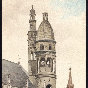 Antieke prent-KAPELLE DU SAINT SANG-KERK-BRUGGE-BRUGGE-BELGIË-Baes-1890