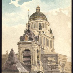 Antieke prent-PALEIS VAN JUSTITIE-MINIMES-BRUSSEL-BRUXELLES-BELGIË-Baes-1890