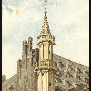 Antieke prent-STADHUIS-HOTEL DE VILLE-II-BRUSSEL-BRUXELLES-BELGIË-Baes-1890