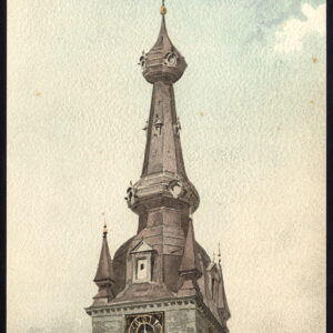 Antieke prent-CHIMAY-KERK-BELGIË-Baes-1890