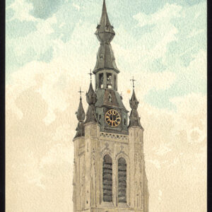Antieke Prent-SINT-MARTIJNSKERK-KORTRIJK-BELGIË-Baes-1890