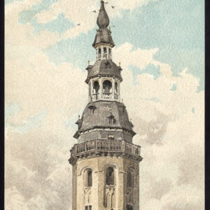 Antieke prent-KERK-SAINTE CECILE-VEURNE-FURNES-BELGIË-Baes-1890