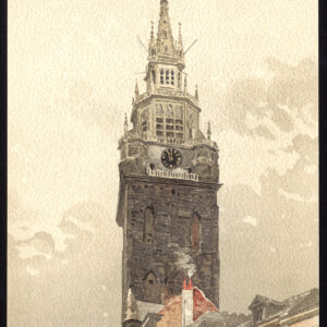 Antieke Prent-KERK-BELFORT VAN GENT-GAND-BEFFROI-BELGIË-Baes-1890
