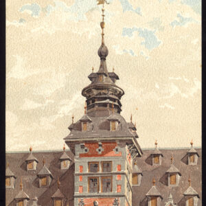 Oude prent-STADHUIS-HOTEL DE VILLE-HALLE-BELGIË-Baes-1890