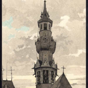 Antieke prent-KERK-ZOUTLEEUW-LEAU-BELGIË-Baes-1890