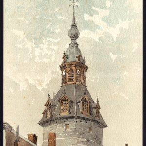 Antieke prent-BELFRY-BEFFROI-NAMEN-NAMEN-BELGIË-Baes-1890