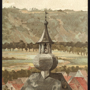 Antieke prent-HOTEL DE VILLE-STADHUIS-VISE-BELGIË-Baes-1890