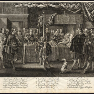 Antieke prent-FREDERICK HENRY-PRINS VAN ORANJE-DOOD-Van Dalen-Van de Venne-1700