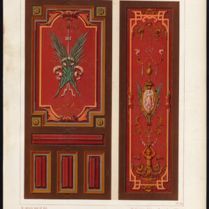 Antieke prent-ORNAMENTEN-DECORATIE-DEUR-PANEEL-LOUIS XIII STIJL-Gruz-1860