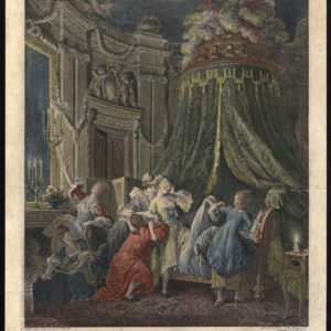 Antieke Master Print-LE COUCHE-BRUILOFT-BED-Moreau-Simonet-Baudouin-1790