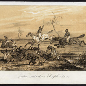 Antieke prent-STEEPLE CHASE-PAARDEN-Journal des Haras-1845