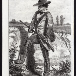 Antieke prent-JACHT-GEWEER-KOSTUUM-JURK-Journal des Haras-1845