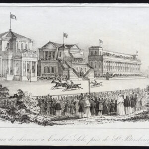 Antieke prent-PAARDRENS-TSARKOYE SELO-RUSLAND-Journal des Haras-1846