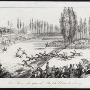 Antieke prent-PAARDENRACE-STEEPLE CHASE-BERNY-FRANCE-Journal des Haras-1846