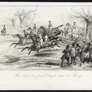 Antieke prent-STEEPLE CHASE-HORSE RACE-BERNY-FRANCE-II-Journal des Haras-1846