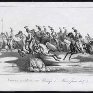 Antieke prent-MILILTAIRY CURSUS-PAARD-CHAMP DE MARS-PARIJS-Journal des Haras-1847